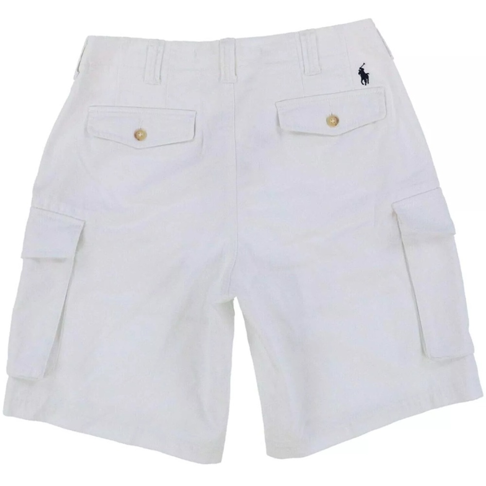NEW Polo Ralph Lauren WHITE Men's Relaxed Fit 10" Cargo Shorts 46B 100% Cotton